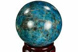 Bright Blue Apatite Sphere - Madagascar #121838-1
